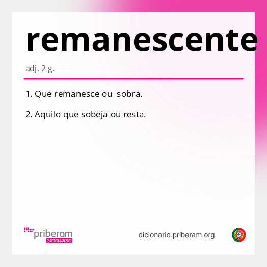 Significado de remanescente