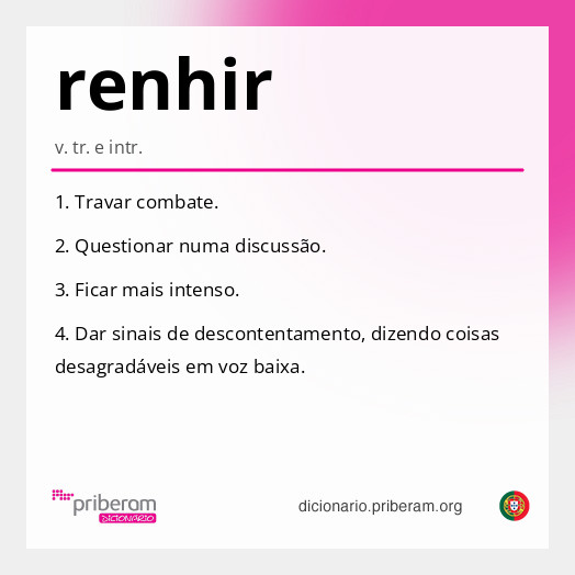 Significado de renhir