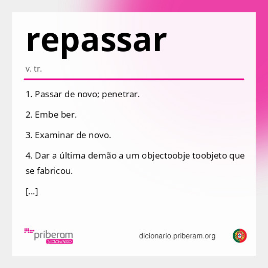 Significado de repassar