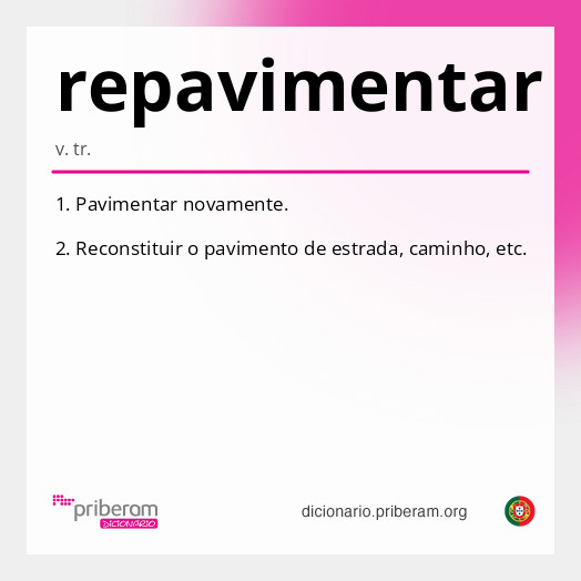 Significado de repavimentar