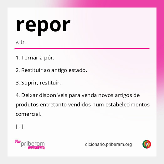 Significado de repor
