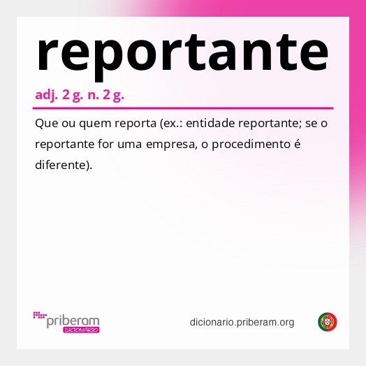 Significado de reportante