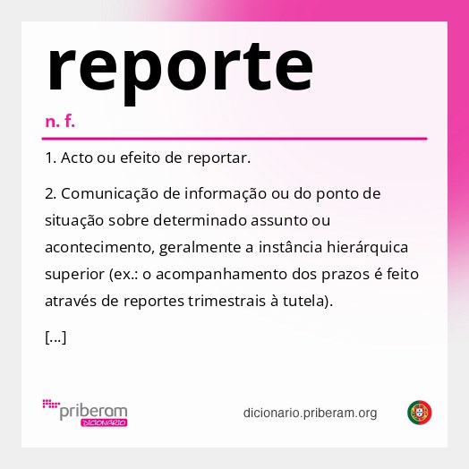 Significado de reporte