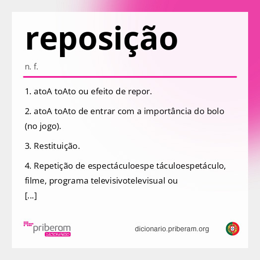 Significado de reposição