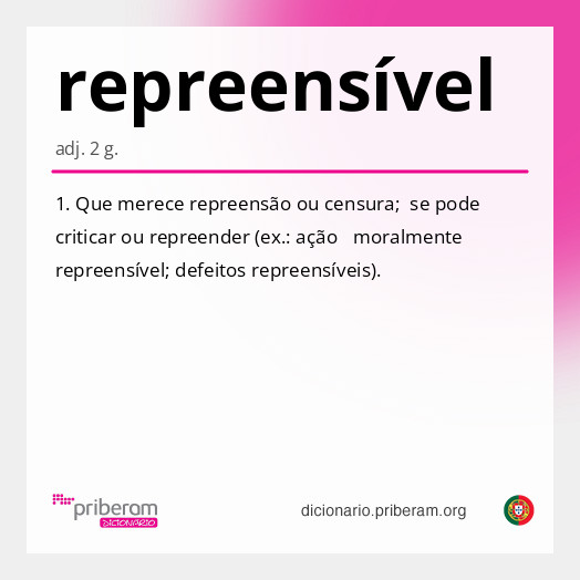 Significado de repreensível