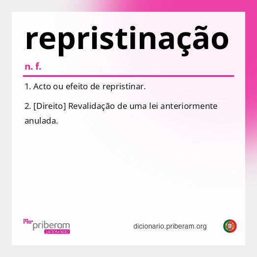 Significado de repristinação