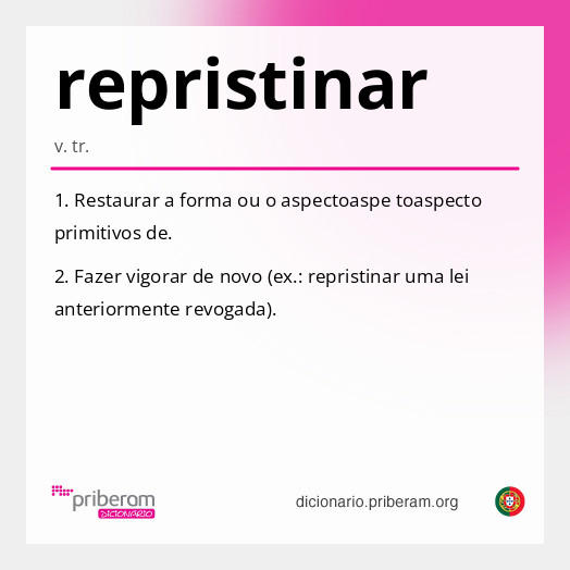 Significado de repristinar