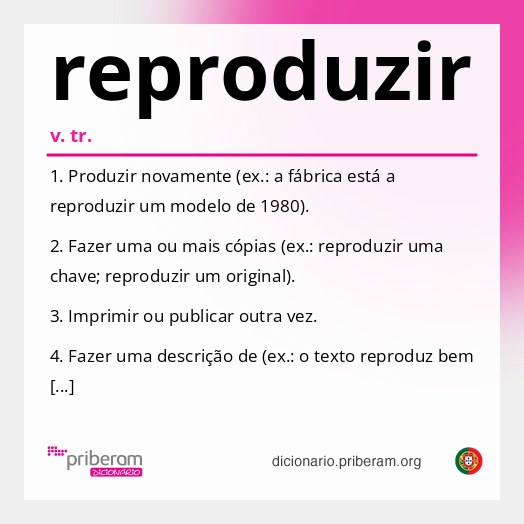 Significado de reproduzir