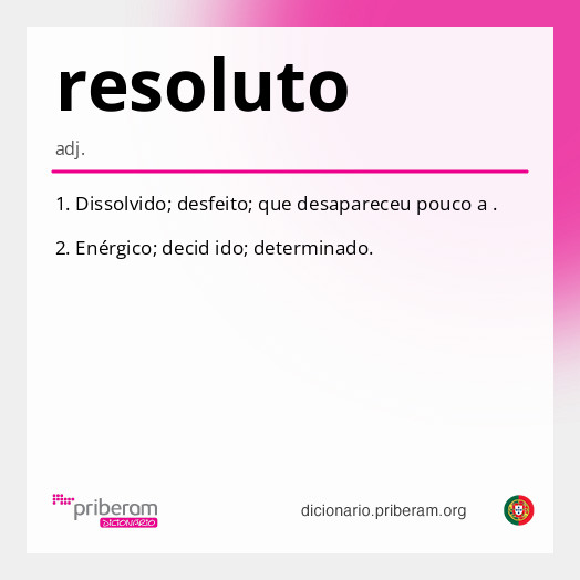 Significado de resoluto
