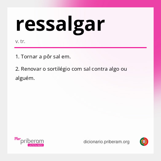 Significado de ressalgar