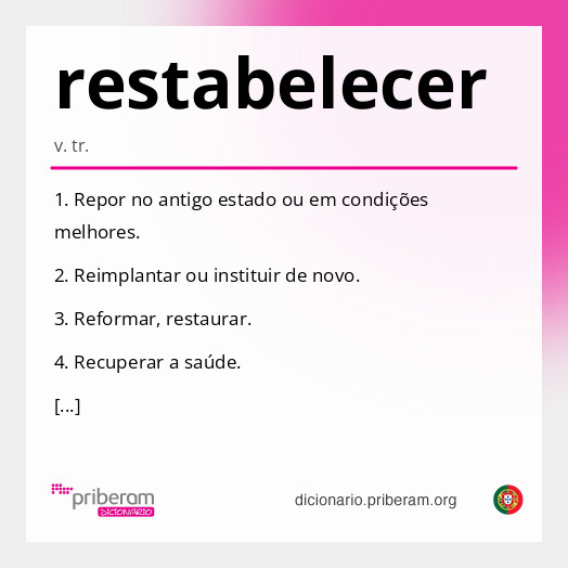 Significado de restabelecer