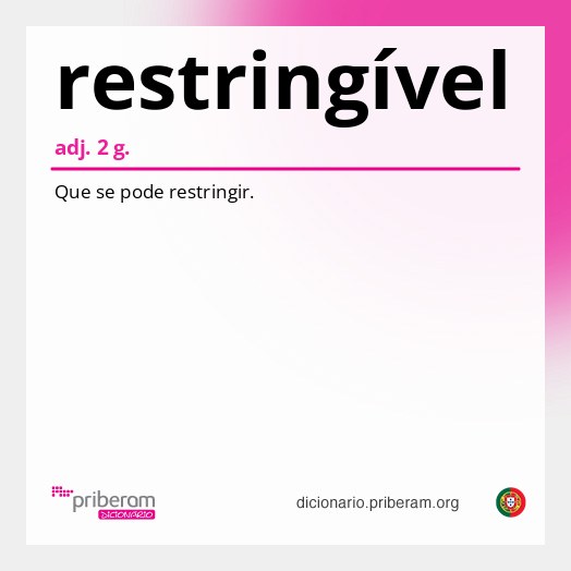 Significado de restringível