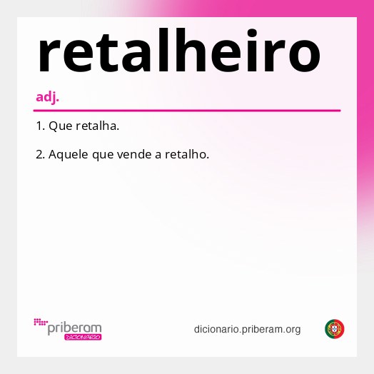 Significado de retalheiro