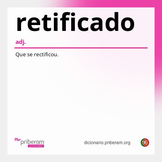 Significado de retificado