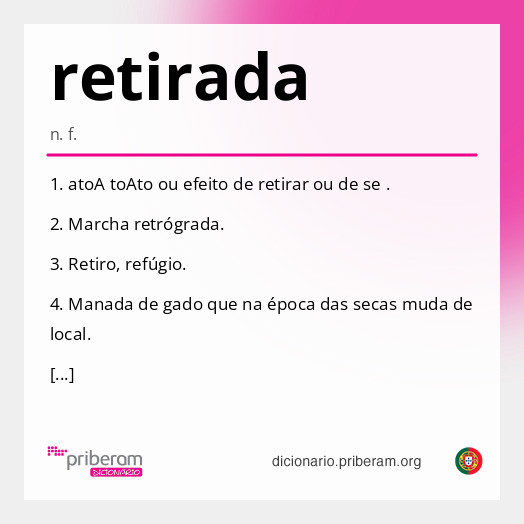 Significado de retirada