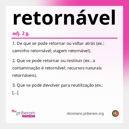 Significado de retornável