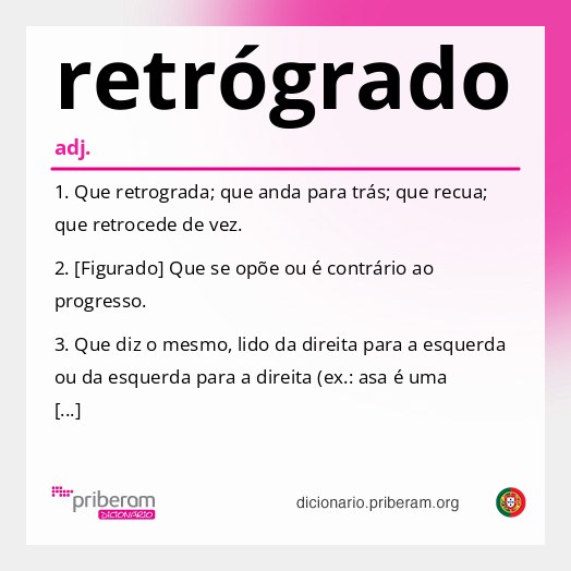 Significado de retrógrado