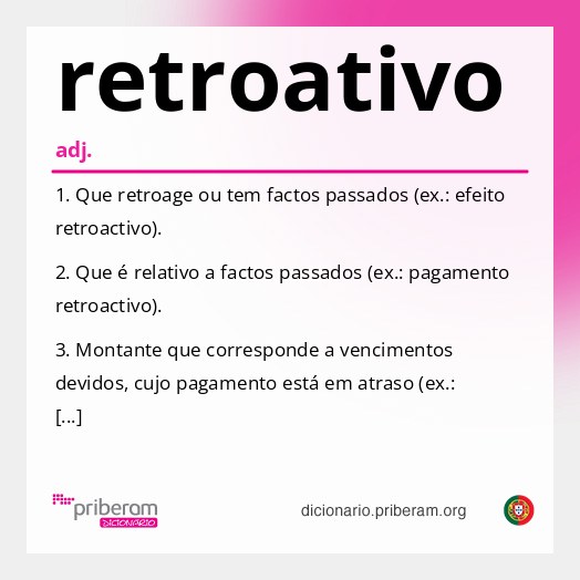 Significado de retroativo