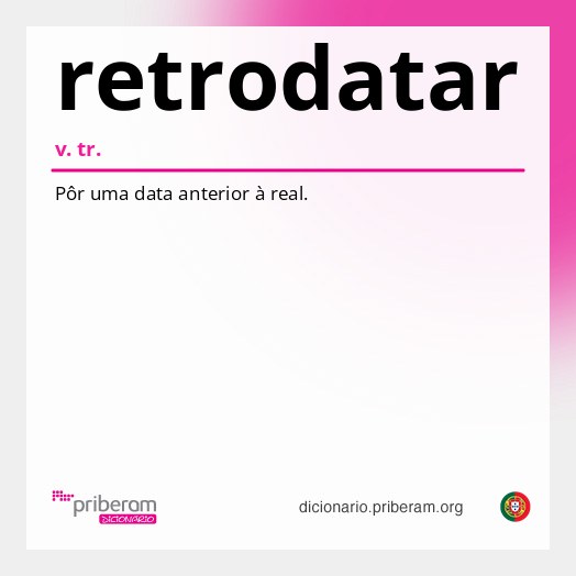 Significado de retrodatar