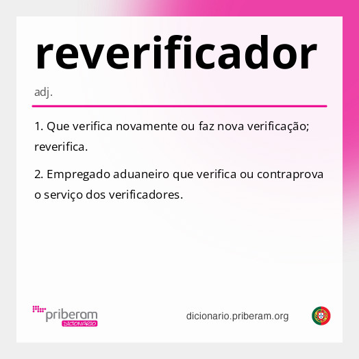 Significado de reverificador
