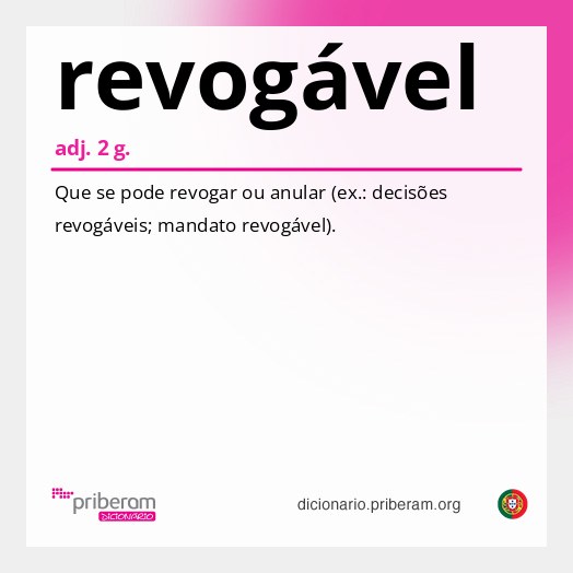 Significado de revogável