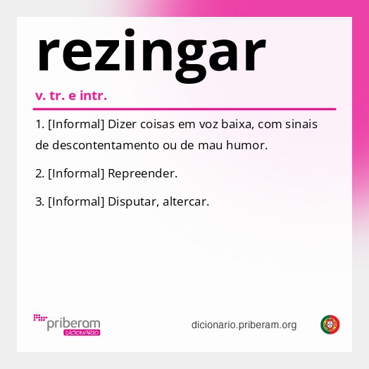 Significado de rezingar