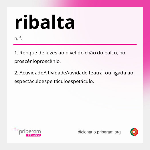 Significado de ribalta