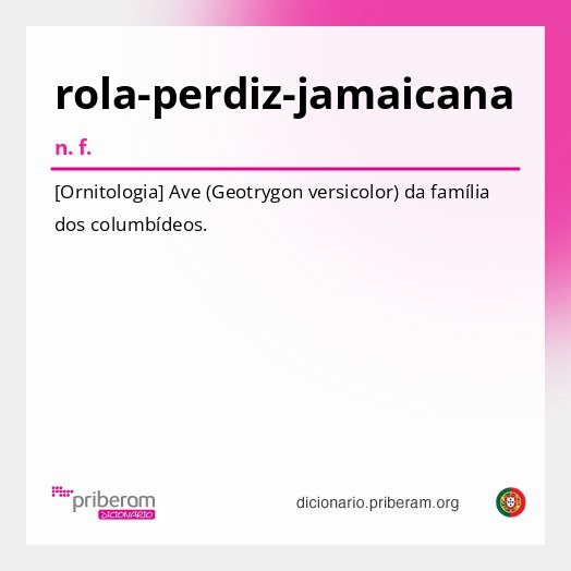 Significado de rola-perdiz-jamaicana