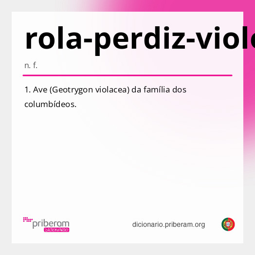 Significado de rola-perdiz-violeta