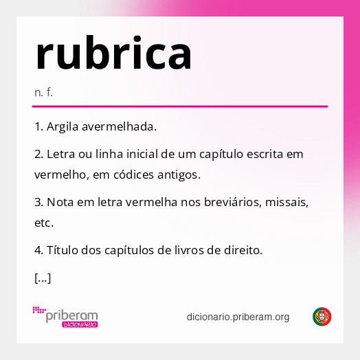 Significado de rubrica