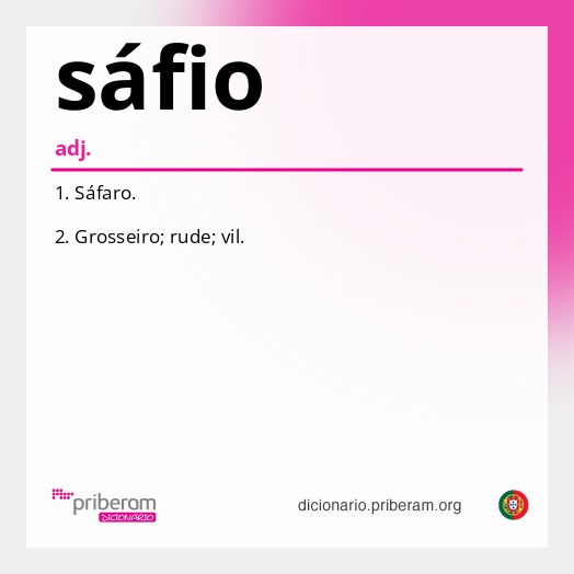Significado de sáfio