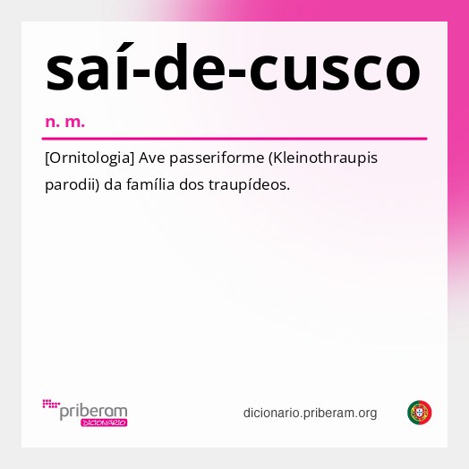 Significado de saí-de-cusco