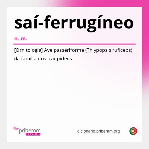 Significado de saí-ferrugíneo