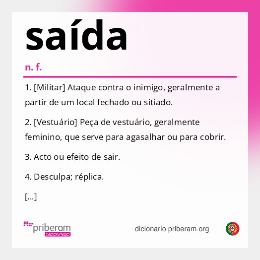 Significado de saída
