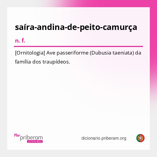 Significado de saíra-andina-de-peito-camurça