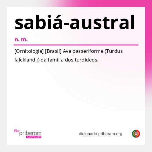 Significado de sabiá-austral