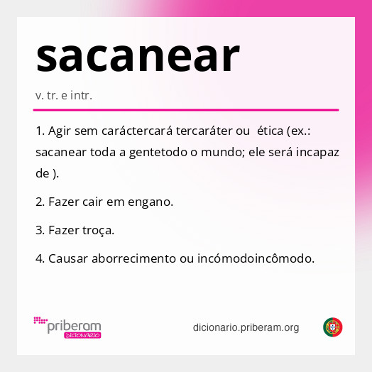 Significado de sacanear