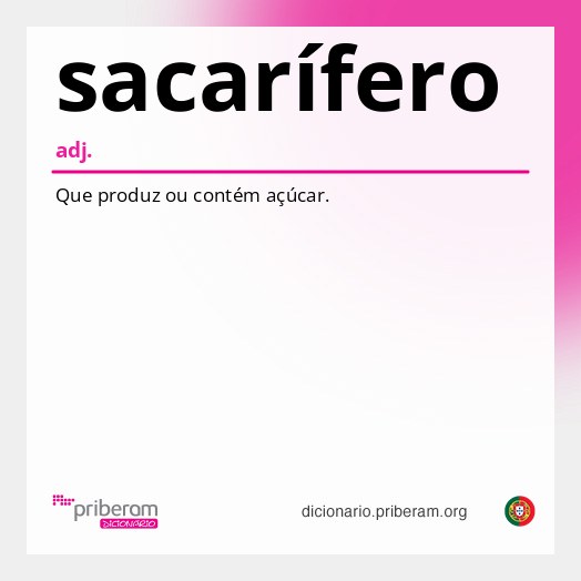 Significado de sacarífero