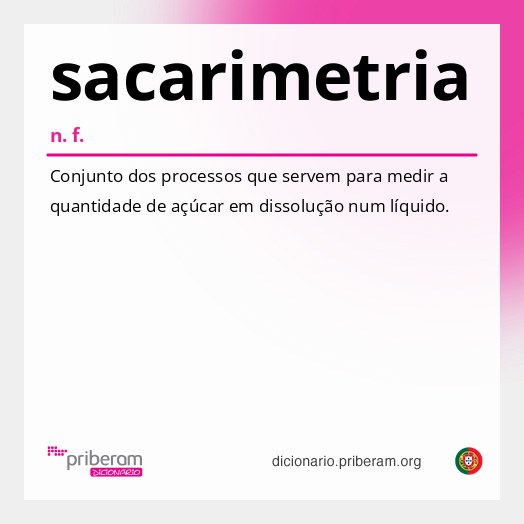 Significado de sacarimetria