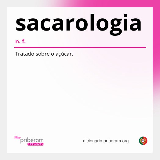 Significado de sacarologia