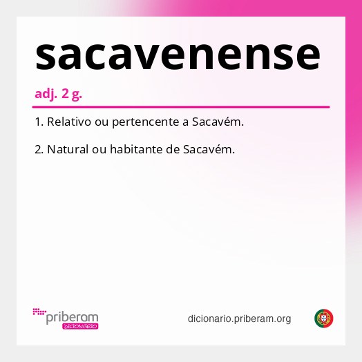 Significado de sacavenense
