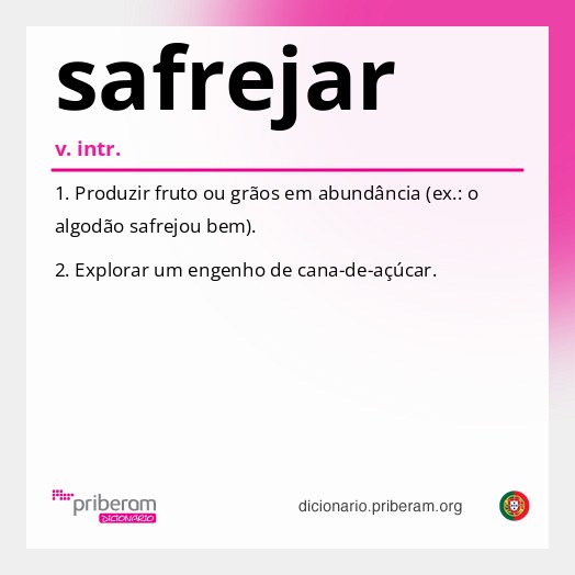 Significado de safrejar