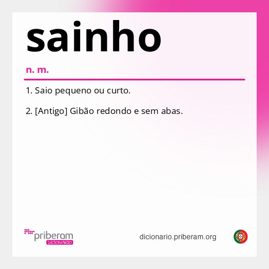 Significado de sainho