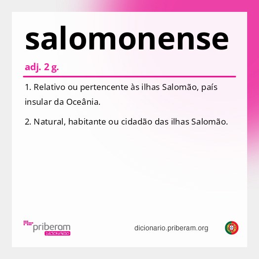 Significado de salomonense
