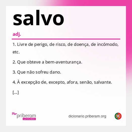 Significado de salvo