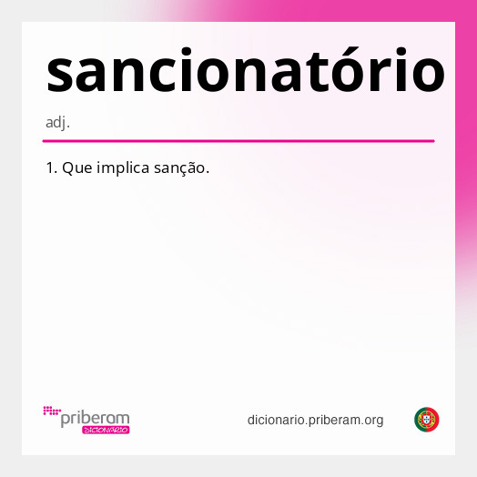 Significado de sancionatório