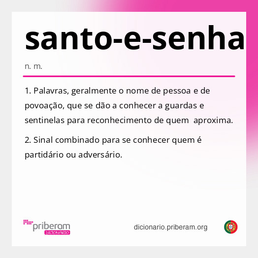 Significado de santo-e-senha