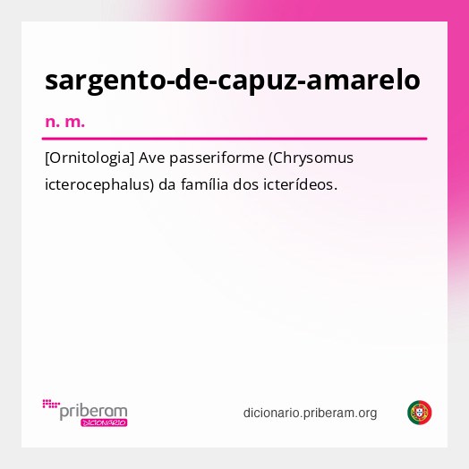 Significado de sargento-de-capuz-amarelo