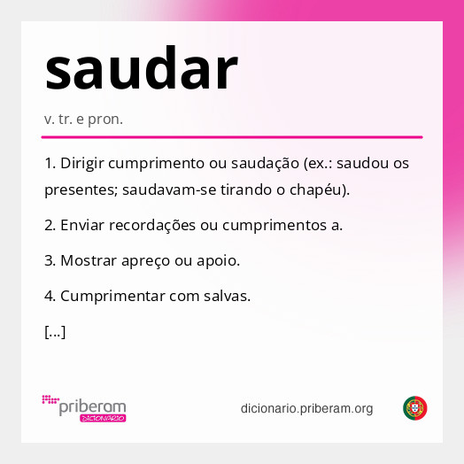 Significado de saudar