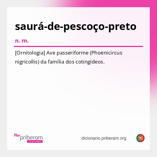 Significado de saurá-de-pescoço-preto